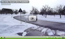 Smiles: Erste Tazzari Zero Probefahrt im Schnee