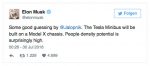 Elon Musk - Tweet zum Tesla Minivan